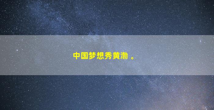 中国梦想秀黄渤 。